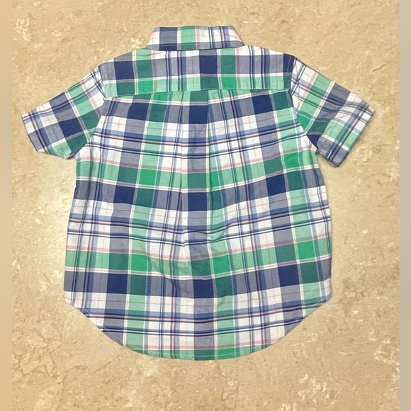 Polo Ralph Lauren Kids | Plaid Poplin Short Sleeve Shirt | 2T - Picture 2 of 3